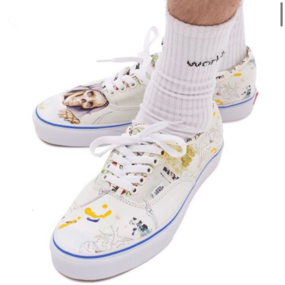 Mens VANS Off The Wall Gallery NATHAN KOSTECHKO Art Canvas Lace Sneakers Sz 11